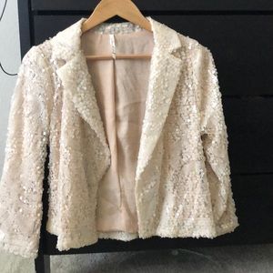 Willow and Clay Cream Sequin short jacket M